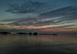 Playa del punto del atardecer