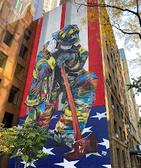 Muurschildering Kobra Brandweerlieden USA