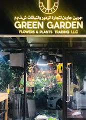 Comercio de flores y plantas de jardín verde